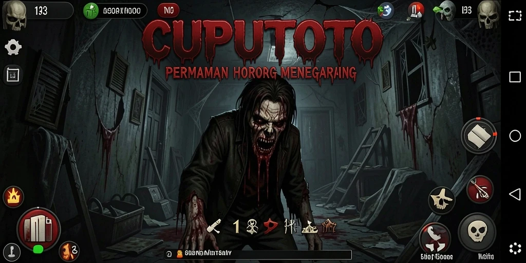 Screenshot menegangkan dari gameplay horor CUPUTOTO.