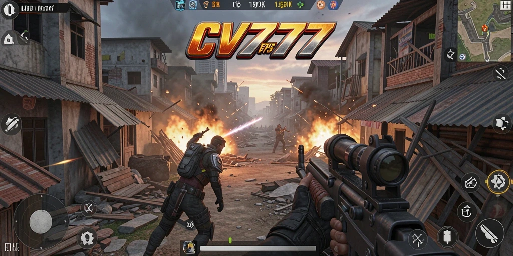 Tampilan gameplay seru dari CV777 dalam pertempuran TPS.