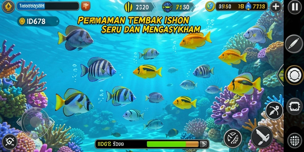 Gameplay seru menembak ikan di bawah laut yang memukau.