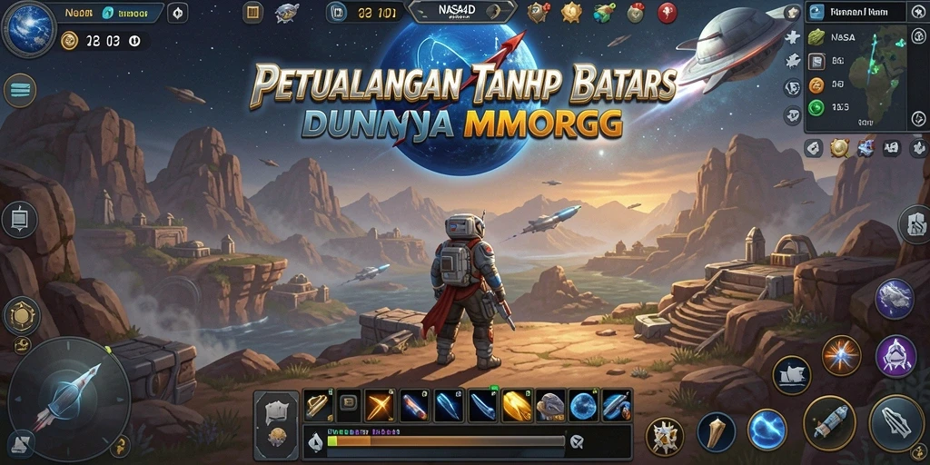 Screenshot gameplay NASA4D yang menunjukkan pertarungan luar angkasa yang seru.