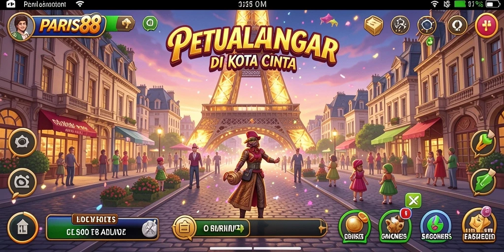 Tampilan gameplay seru di dunia petualangan Paris.