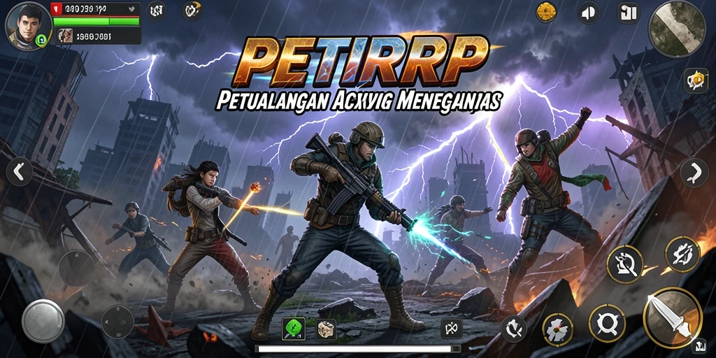 Tangkapan layar gameplay <strong>PETIRRP</strong> yang menampilkan pertarungan seru di dunia fantasi.