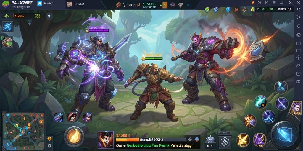 Tampilan seru gameplay RAJA288 yang mendebarkan di arena MOBA.