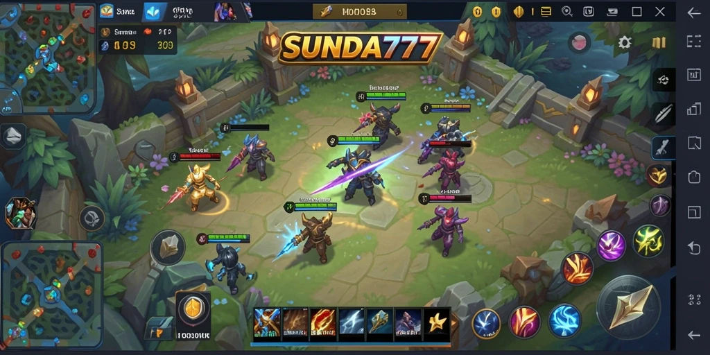 Tampilan gameplay MOBA yang menarik dan dinamis.