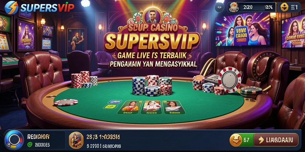 Tampilan menarik dari gameplay Live Casino di SUPERSVIP.